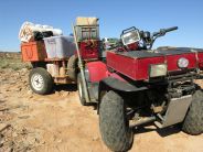 ATV and trailer at Andamooka Waterhole